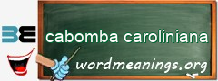 WordMeaning blackboard for cabomba caroliniana